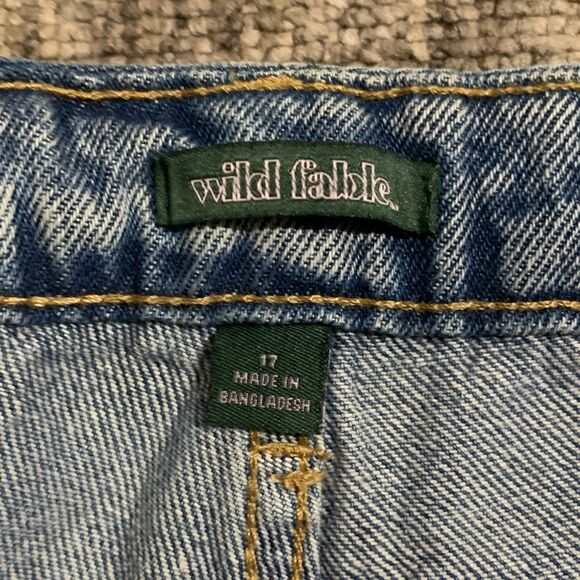 Wild Fable 17 Button Fly Super High Rise Cut Off Denim Short Shorts Blue NWT - Picture 3 of 10